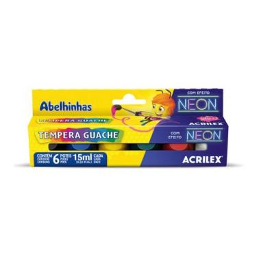Imagem de Tempera Guache Acrilex Neon 6 Cores 15ml