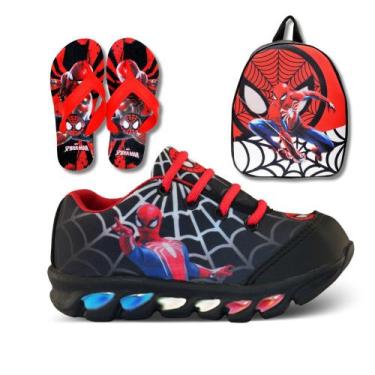 Imagem de tenis de led infantil masculino homem aranha com luzinha meninos mais 