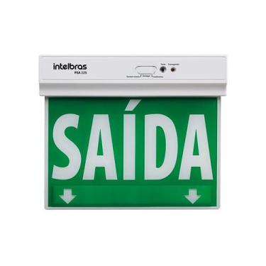Imagem de Placa de Saída de Emergência LED Dupla Face Verde Bivolt PSA 225 30 Lú