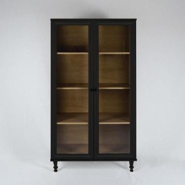 Imagem de Estante Para Livros 2 Portas Vidro Ditália E-957, Preto