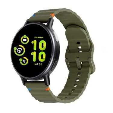 Imagem de Pulseiras de silicone compatíveis com Garmin Venu 4 de 45 mm/Venu 3/2 feminino masculino, pulseira de borracha ondulada macia para Vivoactive 4/Forerunner 265/255 Music de liberação rápida com linha