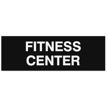 Imagem de Signs ByLITA Placa básica para academia – Letras gravadas a laser | Plástico ABS durável | Cores vibrantes | Fita de espuma poderosa (preto) - Pequena
