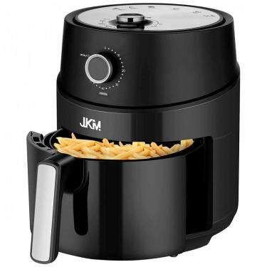 Imagem de JKM Fritadeira Elétrica AirFryer 4L com Temporizador e Painel de Controle Digital, 110V, 1500W, Preta