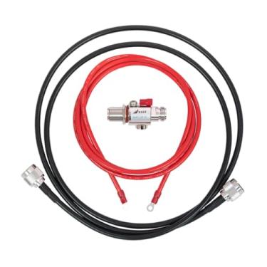 Imagem de Waveform Kit protetor contra surtos de raio de 50 Ohm com conectores N-fêmea, CC - 6000 MHz | Cabo de 5' + fio terra 10 AWG | para 4G, LTE, 5G, Wi-Fi, amplificador de sinal de célula e outras antenas