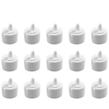 Imagem de JCBIZ 15 peças 24 dentes 410 pontas tampa de plástico branca flip top tampa de reposição tampa de garrafa de plástico reutilizável tampa flip top para xampu hidratante espremer garrafa tampa