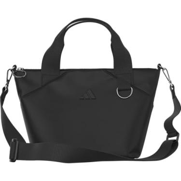 Imagem de adidas Mini tote (5l) bolsa tiracolo pequena compacta durável para viagem, Premium/preta, One Size, Mini sacola feminina, bolsa transversal pequena