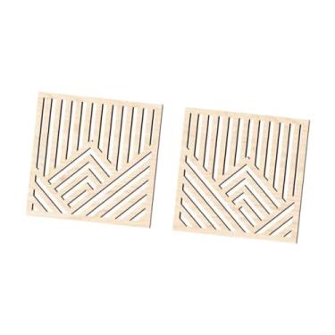 Imagem de IEUDNS 2Pcs de Madeira Wall Art Decor Decoração Da Parede Adesivos Rústico Ornamento Abstrato Painéis de Parede Decorativos para Cozinha Interior Casa, Bege