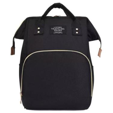 Imagem de Mochila Maternidade Bolsa Mamãe Bebê Multifunção - Bamboo, Preto