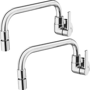 Imagem de Kit 2 Peças Torneira Parede Bica Baixa Docol Gali 00800106