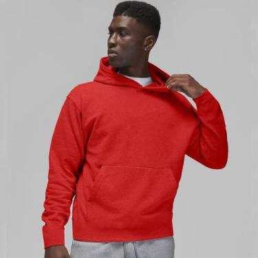 Imagem de Blusa de Moletom Masculina Canguru com Capuz e Bolsos Cores - Slim Fit