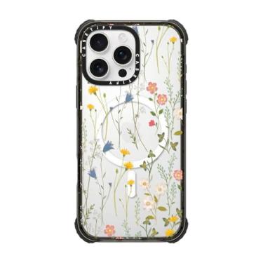 Imagem de CASETiFY Capa Ultra Impact para iPhone 16 Pro Max [Forte Fina/3,5 m 5X Proteção contra Quedas de Grau Militray/Compatível com Magsafe] - Padrão Floral Sonhador - Preto Transparente