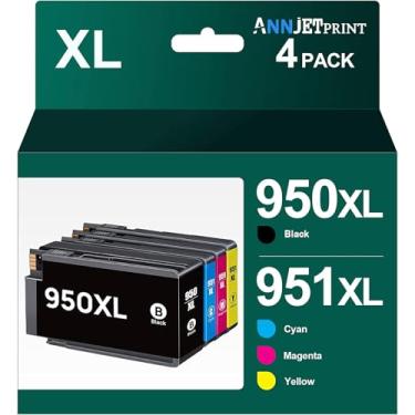 Imagem de ANNJET Cartucho de tinta compatível com 4 pacotes para substituição HP 950XL 951XL 950 951 Cartucho de tinta compatível com OfficeJet Pro 8600 8610 8620 8100 8630 8660 8640 8615 8625 276DW 251DW 271DW