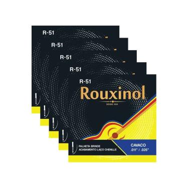 Imagem de Kit 5 Encordoamento Aço Cavaquinho Rouxinol R51 0.11”