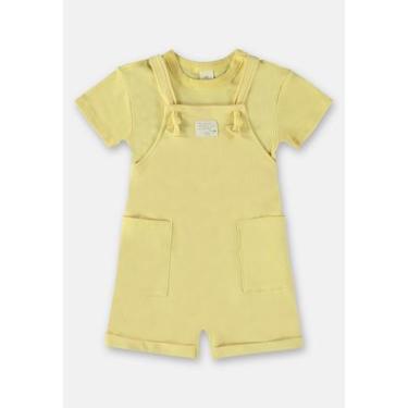 Imagem de Conjunto Blusa e Jardineira Infantil Unissex Nature Up Baby, Amarelo, 