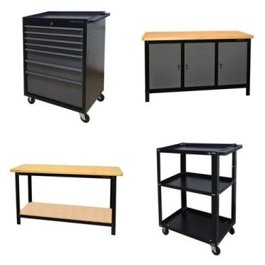 Imagem de Conjunto 2 Carros Profissional 7 Gavetas 2 Bancada Profissional 150cm 
