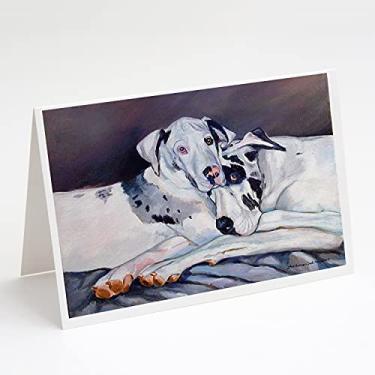 Imagem de Caroline's Treasures 7163GCA7P Cartões de felicitações e envelopes Harlequin Natural Great Danes, pacote com 8, 7 x 5, multicolorido