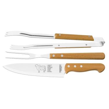 Imagem de Jogo para Churrasco Inox com 3 Peças - Tramontina