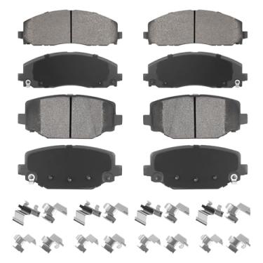 Imagem de Conjunto de pastilhas de freio semi-metálicas dianteiras e traseiras para Chrysler Town & Country 2012-2016, para Dodge Grand Caravan 2012-2020, Journey 2012-2020, para Routan 2012 2014, 8 peças