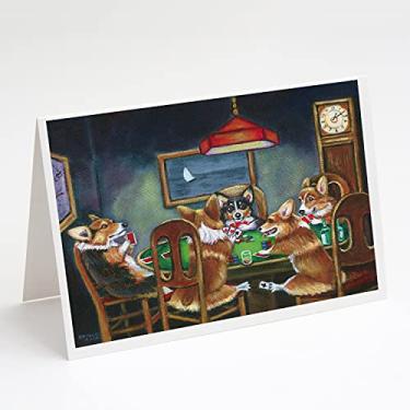 Imagem de Caroline's Treasures 7416GCA7P Cartões de Poker Corgi e Envelopes Pacote com 8, 7 x 5, multicolorido