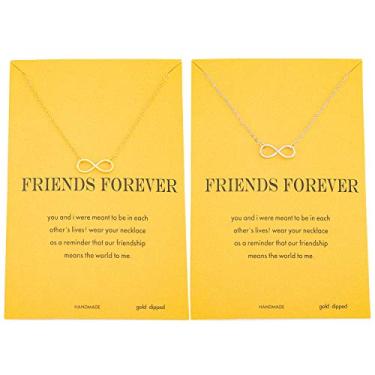 Imagem de Zealmer Colar Best Friend Cross Arrow Infinity Love banhado a ouro 16K, Metal, Não aplicável