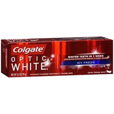 Imagem de Colgate Optic White Icy Cool Fresh Anticavity Fluoreto Creme Dental Fresh Mint 3,2 Oz da Colgate (pacote com 2)