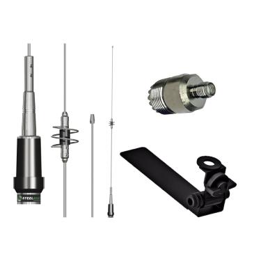 Imagem de Antena Móvel Dual Band Suporte Adaptável Carroceria Caminhonete Adaptador Sma Uhf Femea Baofeng