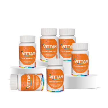 Imagem de Kit 6 Polivitamínico az Multivitamínico Vitamina B12 Vittam 30 cápsulas