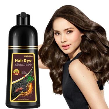 Imagem de Shampoo de tintura de cabelo Fvquhvo Dark Coffee Grey Coverage 500mL