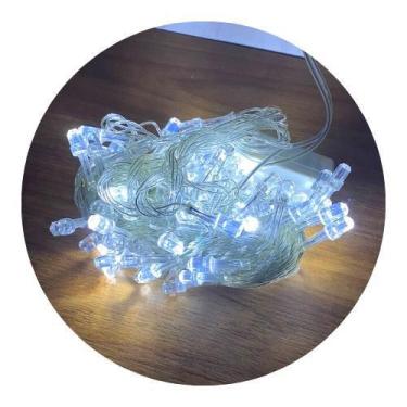 Imagem de Cordão Com 100 Lampadas Super Led Pisca Pisca 10 Metros 8 Funções Fio 