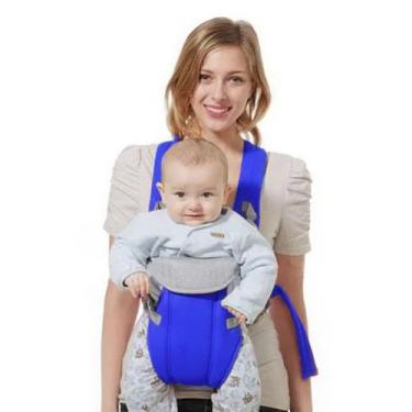 Imagem de Canguru Para Bebe 3 Posiçoes Carregador Ergonomico Cor:Azul - Genérica