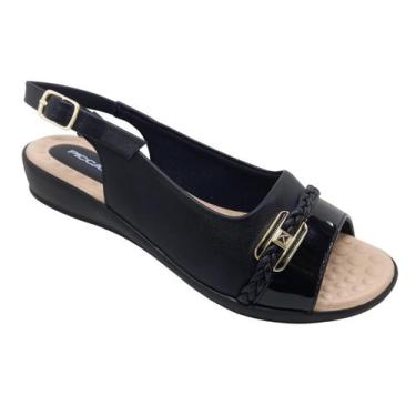 Imagem de Sandalia Piccadilly Feminina Ortopédica Anabela Baixa Macia Confortáve