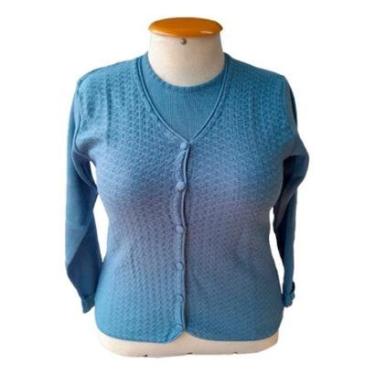 Imagem de Tween-set Tricot Premium Plus Size 2 Peças Botão Lindo Frio-Feminino