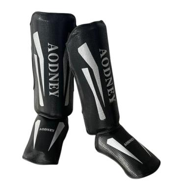 Imagem de UGPLM Caneleiras de Kickboxing Proteção de Protetores de Perna e Pé Protetores de para Grappling, Black M