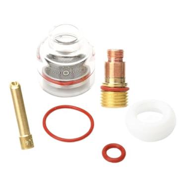 Imagem de YsXoWiui 6x TIG KIT de Equipamento de soldagem Argon Soldagem Transparente Copo Easidade Montagem Arco a tocha de soldagem de vidro para soldagem de arco de, 1.6 Mm