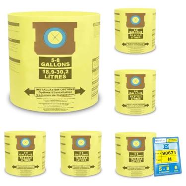 Imagem de SpaceTent Pacote com 6 sacos de filtro de vácuo de alta eficiência tipo H peça # 9067133 - Compatível com Shop Vac 5-8 galões aspiradores molhados/secos 90671 9067100