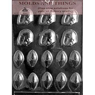 Imagem de Bolas de futebol e capacetes tamanho mordida molde de chocolate sabão doce comestível m55