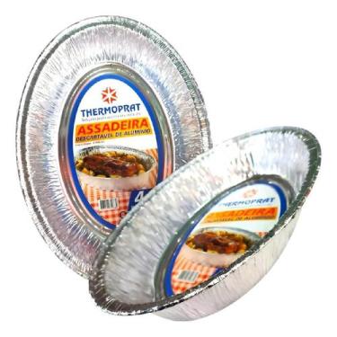 Imagem de Kit 9un Assadeira Alumínio Oval 4l Thermoprat Natal C/nf