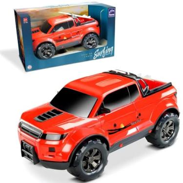 Imagem de Caminhonete de Brinquedo, Rodas Grandes, Design Esportivo, Plástico Resistente, para Crianças 3+ Anos (Vermelho)