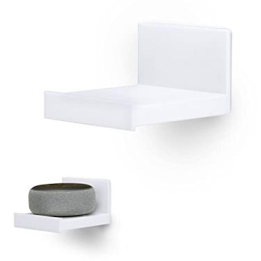 Imagem de BRAINWAVZ Prateleira universal sem parafusos de 10 cm para câmera de segurança na nuvem, monitor de bebê, alto-falantes pequenos, eletrônicos e muito mais, sem ferramentas, fita VHB forte adesiva,