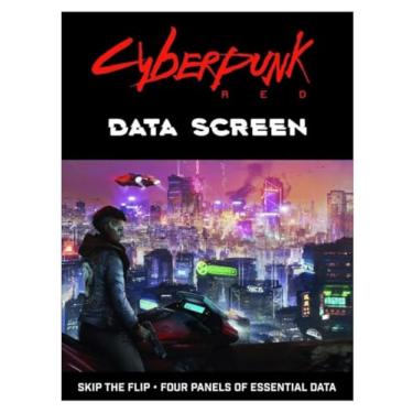 Imagem de Tela de dados Cyberpunk RED por R Talsorian Games – 4 painéis Cardstock DM Dungeon Master, GM, Gamemaster, tela do jogador – Acessórios para jogos de tabuleiro e jogos de mesa – Compatível com Cyberpunk RED