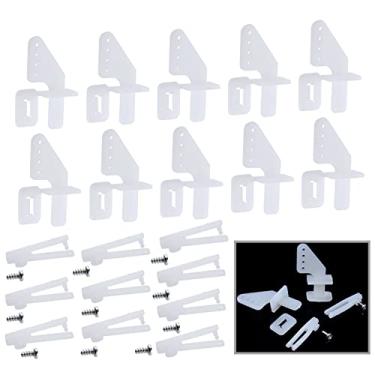 Imagem de HobbyPark Nylon Micro Control Horns 20x11mm 4 Holes w/Pin & Φ1.2x21mm Clevis for RC Airplane Remote Control Foam Electric Park Flyers Parts (Set of 10)