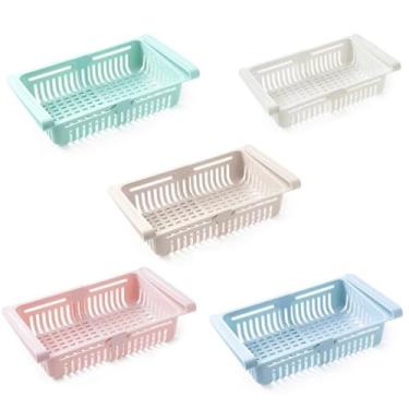 Imagem de Organizador Retrátil para Geladeira, Plástico, 27 x 16 x 7,5 cm, Multiuso, Cores Sortidas