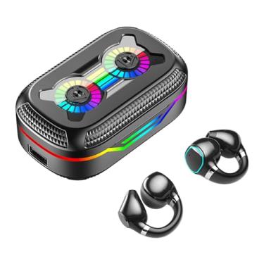 Imagem de Fones de ouvido sem fio verdadeiros, fones de ouvido Bluetooth 5.3 2024, à prova d'água, controle de toque, microfone embutido, com visor de energia LED, fones de ouvido esportivos à prova d'água IP7