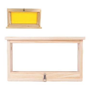 Imagem de Caixa de Criação de Abelhas, Placa de Acrílica de Dupla Face Caixa de Observação de Abelhas de Madeira Com Aberturas de Aberturas, Transparente Foldas de Abelha Flexível