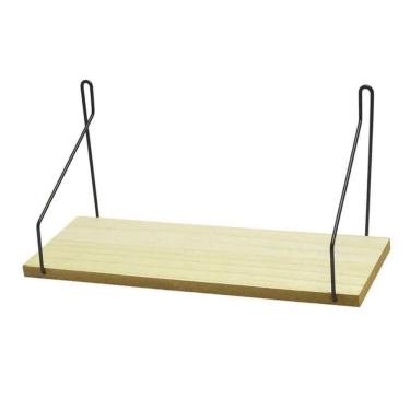 Imagem de Prateleira Decorativa Bravadecor 44cm De Mdf E Metal Preto