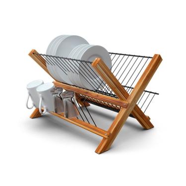 Imagem de Escorredor De Madeira Teca Dobrável - Stolf