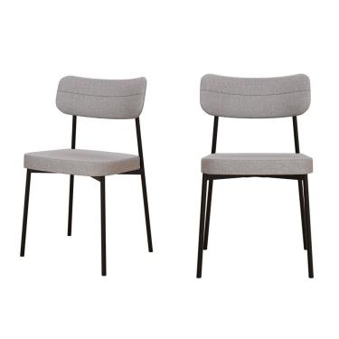 Imagem de Kit Com 2 Cadeiras Para Sala De Jantar Mona Yescasa Cinza Claro Corriente