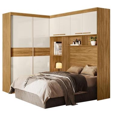 Imagem de Quarto Modulado Casal Florença Freijó Off White Moval
