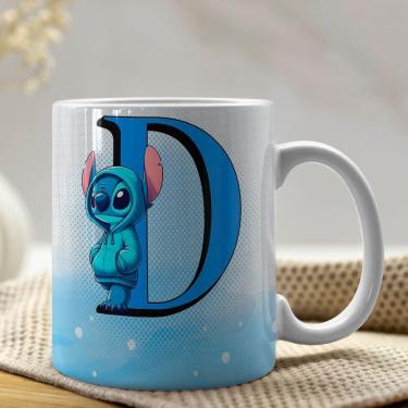 Imagem de Caneca De Porcelana Stitch Letras A-z 325ml Azul D