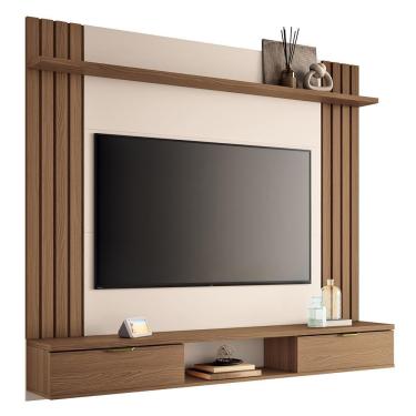 Imagem de Home Suspenso Solus Castanho-off White Para Tv Até 70? - Hb Móveis Castanho-off White